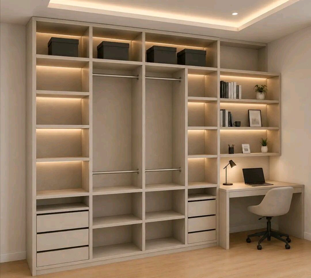 Finished office interior photographed at handover